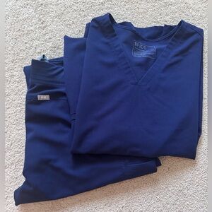 Figs Women's Short Sleeve Tee - Navy Blue